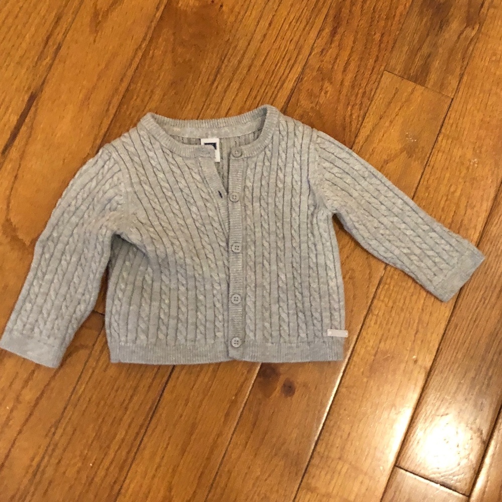 Janie and Jack gray cable knit sweater 6-12 month.